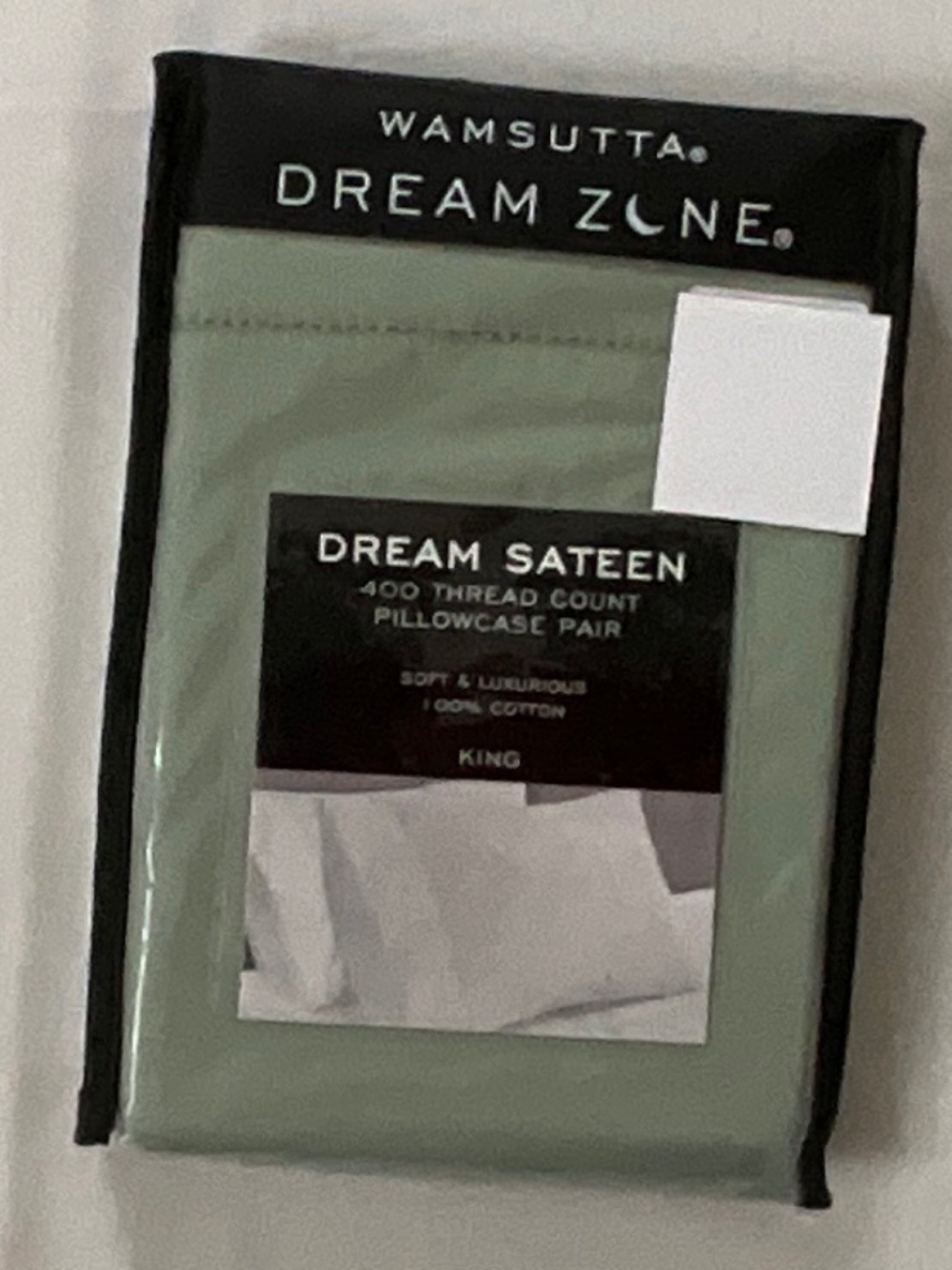 NWT WAMSUTTA Dream Zone 400TC Cotton Sateen King Pillowcases Sage Green